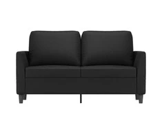 Dvivietė sofa, juodos spalvos, 120cm, dirbtinė oda