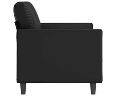 Dvivietė sofa, juodos spalvos, 120cm, dirbtinė oda