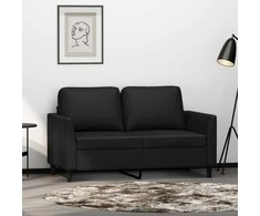 Dvivietė sofa, juodos spalvos, 120cm, dirbtinė oda