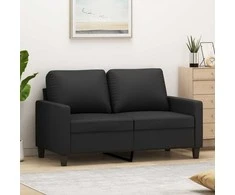 Dvivietė sofa, juodos spalvos, 120cm, dirbtinė oda