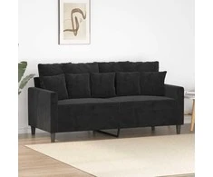 Dvivietė sofa, juodos spalvos, 140cm, aksomas