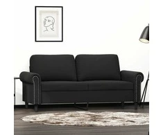 Dvivietė sofa, juodos spalvos, 140cm, aksomas