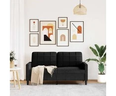 Dvivietė sofa, juodos spalvos, 140cm, aksomas