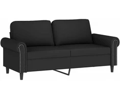 Dvivietė sofa, juodos spalvos, 140cm, aksomas