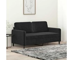 Dvivietė sofa, juodos spalvos, 140cm, aksomas