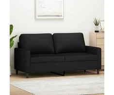 Dvivietė sofa, juodos spalvos, 140cm, aksomas