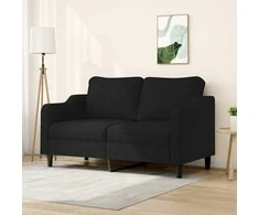 Dvivietė sofa, juodos spalvos, 140cm, audinys