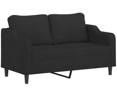 Dvivietė sofa, juodos spalvos, 140cm, audinys