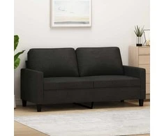 Dvivietė sofa, juodos spalvos, 140cm, audinys