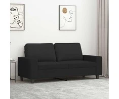 Dvivietė sofa, juodos spalvos, 140cm, audinys
