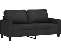 Dvivietė sofa, juodos spalvos, 140cm, audinys