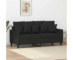 Dvivietė sofa, juodos spalvos, 140cm, audinys
