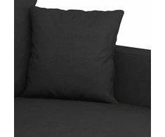 Dvivietė sofa, juodos spalvos, 140cm, audinys