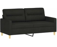 Dvivietė sofa, juodos spalvos, 140cm, audinys
