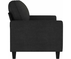 Dvivietė sofa, juodos spalvos, 140cm, audinys