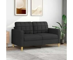 Dvivietė sofa, juodos spalvos, 140cm, audinys