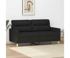 Dvivietė sofa, juodos spalvos, 140cm, audinys