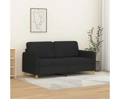 Dvivietė sofa, juodos spalvos, 140cm, audinys
