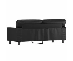 Dvivietė sofa, juodos spalvos, 140cm, dirbtinė oda
