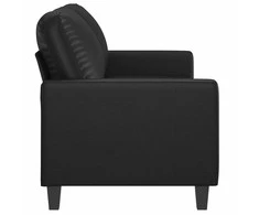 Dvivietė sofa, juodos spalvos, 140cm, dirbtinė oda