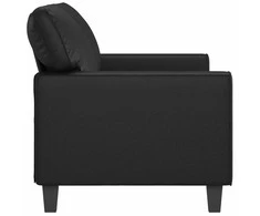Dvivietė sofa, juodos spalvos, 140cm, dirbtinė oda