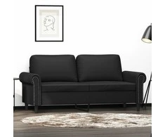 Dvivietė sofa, juodos spalvos, 140cm, dirbtinė oda