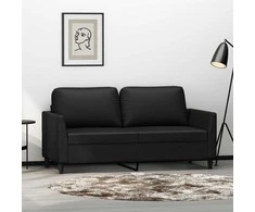 Dvivietė sofa, juodos spalvos, 140cm, dirbtinė oda