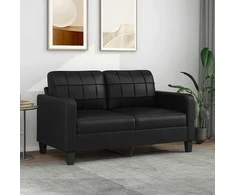 Dvivietė sofa, juodos spalvos, 140cm, dirbtinė oda