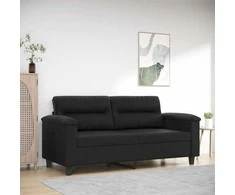 Dvivietė sofa, juodos spalvos, 140cm, dirbtinė oda