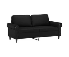 Dvivietė sofa, juodos spalvos, 140cm, dirbtinė oda