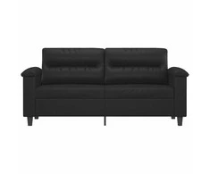 Dvivietė sofa, juodos spalvos, 140cm, dirbtinė oda