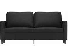 Dvivietė sofa, juodos spalvos, 140cm, dirbtinė oda