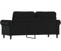 Dvivietė sofa, juodos spalvos, 140cm, dirbtinė oda