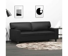 Dvivietė sofa, juodos spalvos, 140cm, dirbtinė oda