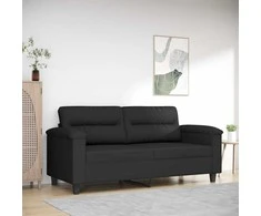 Dvivietė sofa, juodos spalvos, 140cm, mikropluošto audinys