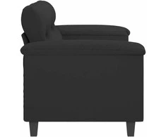 Dvivietė sofa, juodos spalvos, 140cm, mikropluošto audinys