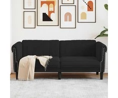 Dvivietė sofa, juodos spalvos, aksomas