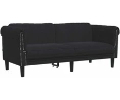 Dvivietė sofa, juodos spalvos, aksomas