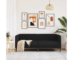Dvivietė sofa, juodos spalvos, audinys