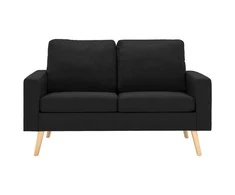 Dvivietė sofa, juodos spalvos, audinys