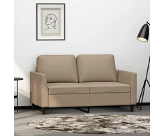 Dvivietė sofa, kapučino spalvos, 120cm, dirbtinė oda