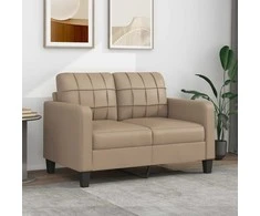 Dvivietė sofa, kapučino spalvos, 120cm, dirbtinė oda