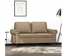 Dvivietė sofa, kapučino spalvos, 120cm, dirbtinė oda