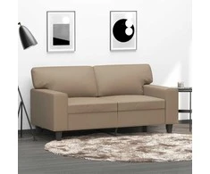 Dvivietė sofa, kapučino spalvos, 120cm, dirbtinė oda