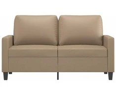 Dvivietė sofa, kapučino spalvos, 120cm, dirbtinė oda
