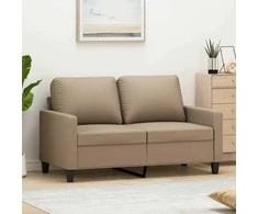 Dvivietė sofa, kapučino spalvos, 120cm, dirbtinė oda