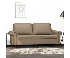 Dvivietė sofa, kapučino spalvos, 140cm, dirbtinė oda