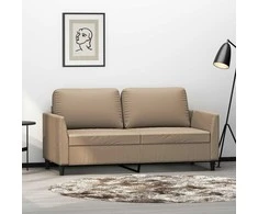 Dvivietė sofa, kapučino spalvos, 140cm, dirbtinė oda