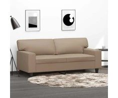 Dvivietė sofa, kapučino spalvos, 140cm, dirbtinė oda