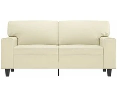 Dvivietė sofa, kreminės spalvos, 120cm, dirbtinė oda